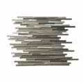Apollo Tile Urban Rain 4.83 sq.ft 11.8 in. x11.8 in. Linear Glass & Metal Mosaic Tile, 5PK APLCAS99005EC09